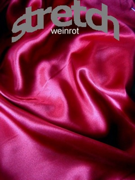 Stretch Satin mit BW Meterware dunkelrot
